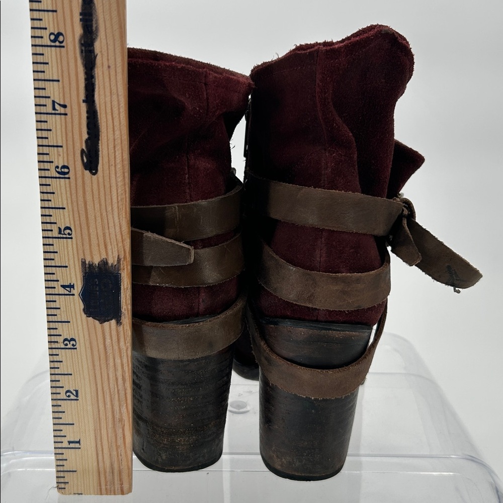 Freebird by Steven Womens Boots Size 8 Blaze Leather Red Wine Distressed Rare - Picture 6 of 11